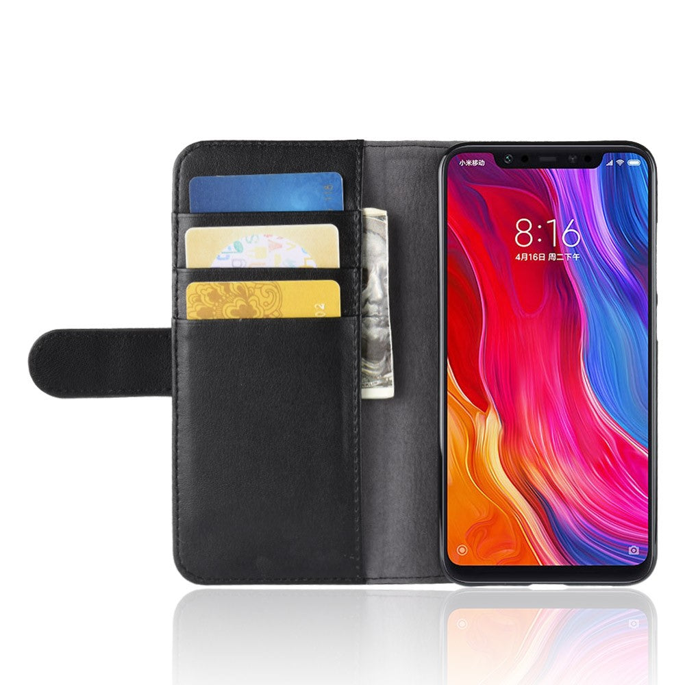 Wallet Case für Xiaomi Mi 8 Echt Leder Innenfach