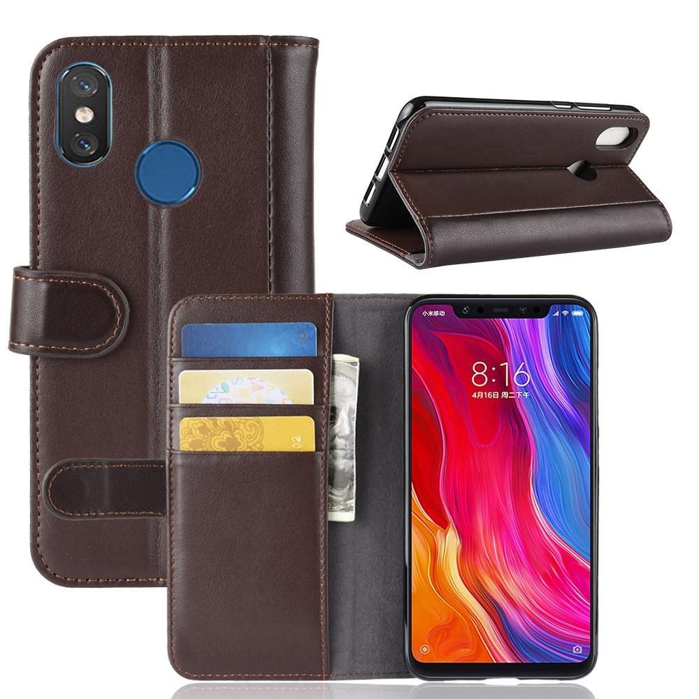 Wallet Case für Xiaomi Mi 8 Echt Leder Innenfach