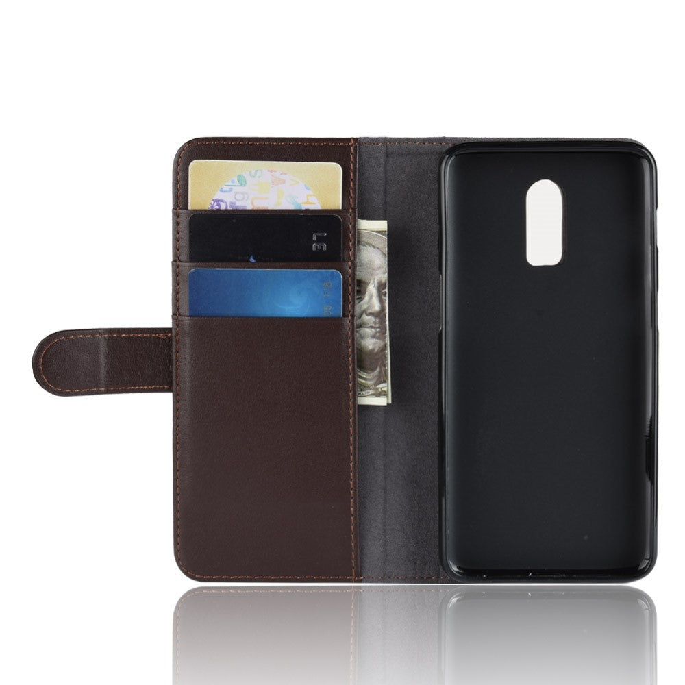 Wallet Case für OnePlus 6T Echt Leder Innenfach