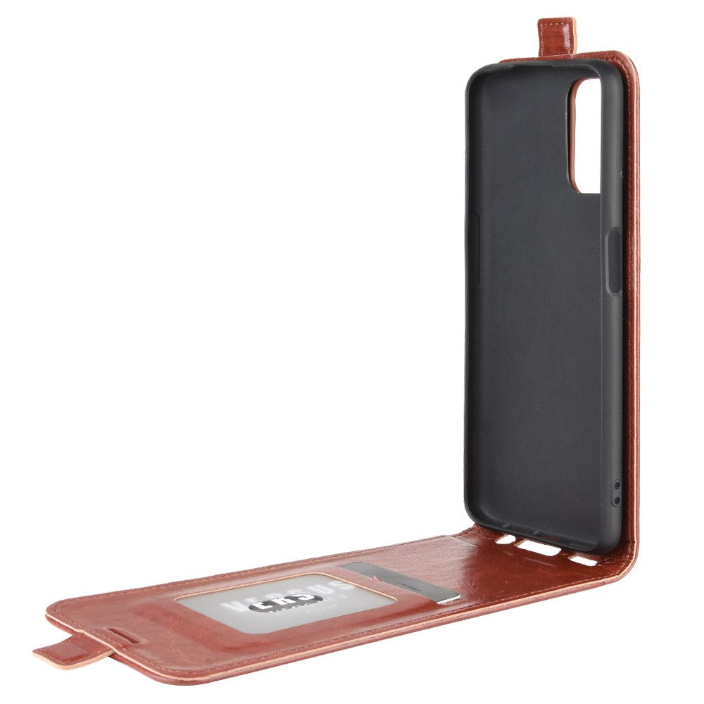 Flip Case für Oppo A52 A72 Crazy Horse Handy Tasche Card Slot