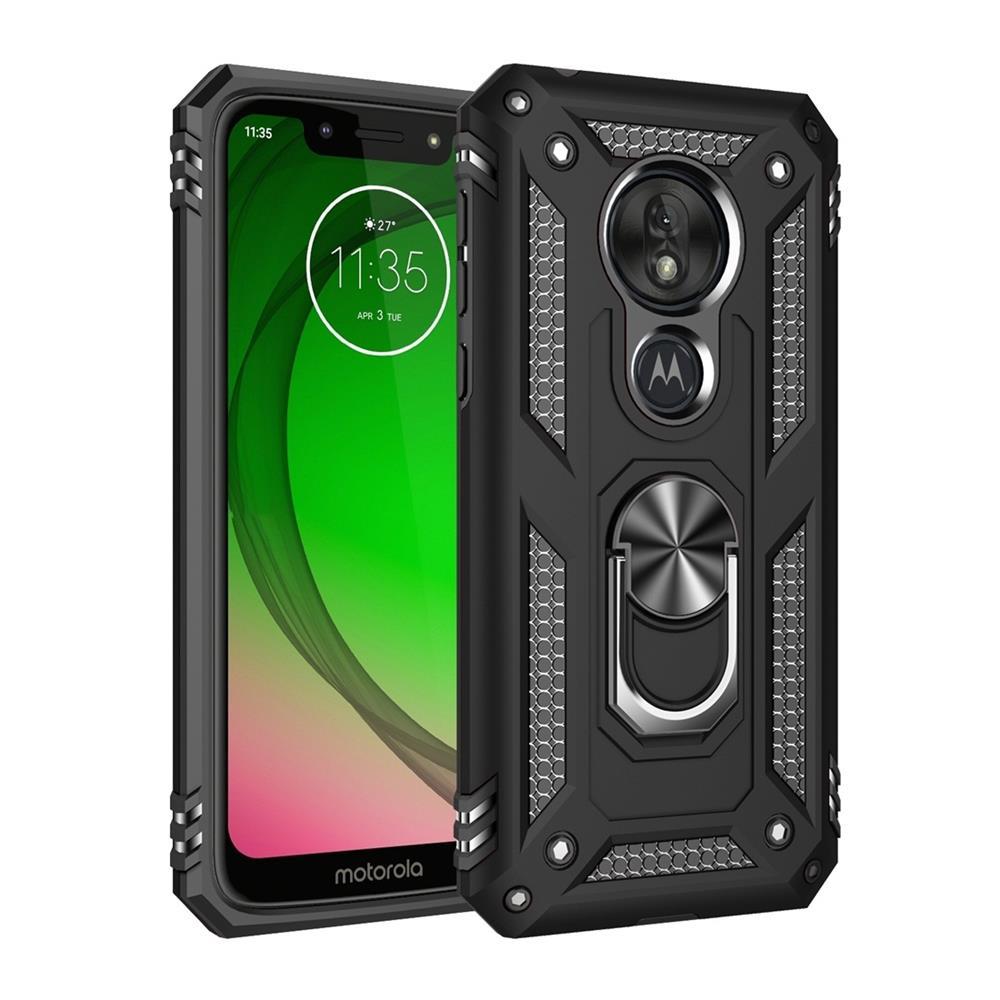 Outdoor Case für Motorola Moto G7 PLAY TPU PC Hybrid Sergeant Metall Ring Hülle