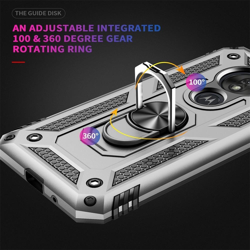 Outdoor Case für Motorola Moto G7 PLAY TPU PC Hybrid Sergeant Metall Ring Hülle