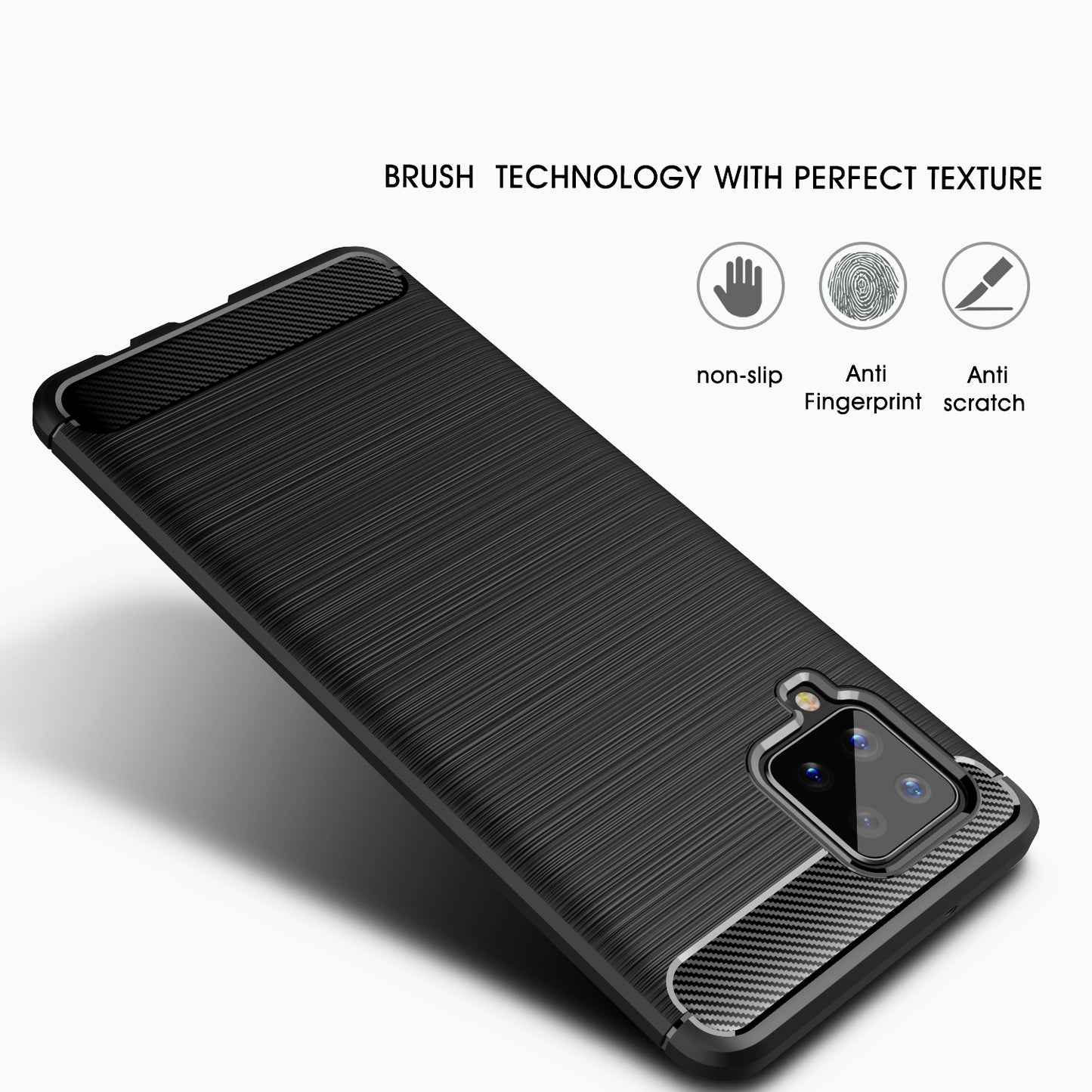 TPU Hülle für Samsung Galaxy A42 5G Carbon Fiber Skin Brushed Schutzcover Case
