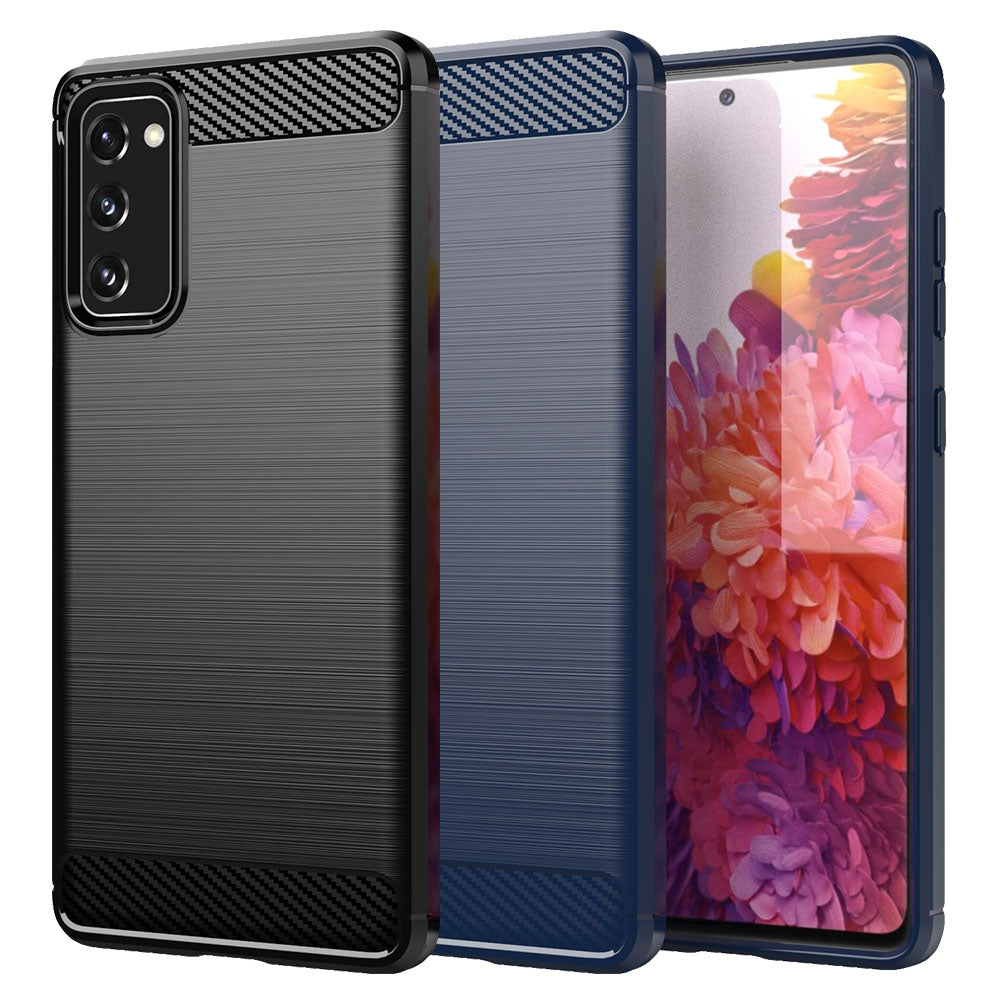 TPU Hülle für Samsung Galaxy S20 FE Carbon Fiber Skin Brushed Schutzcover Case