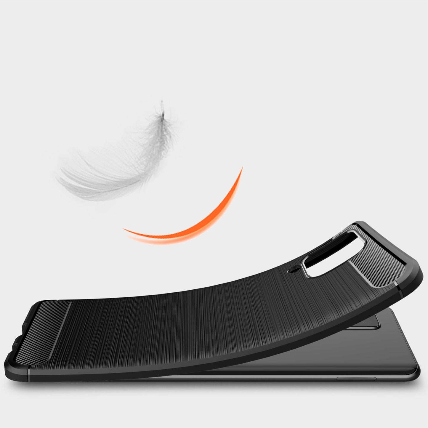 TPU Hülle für Samsung Galaxy A12 Carbon Fiber Skin Brushed Schutzcover Soft Case