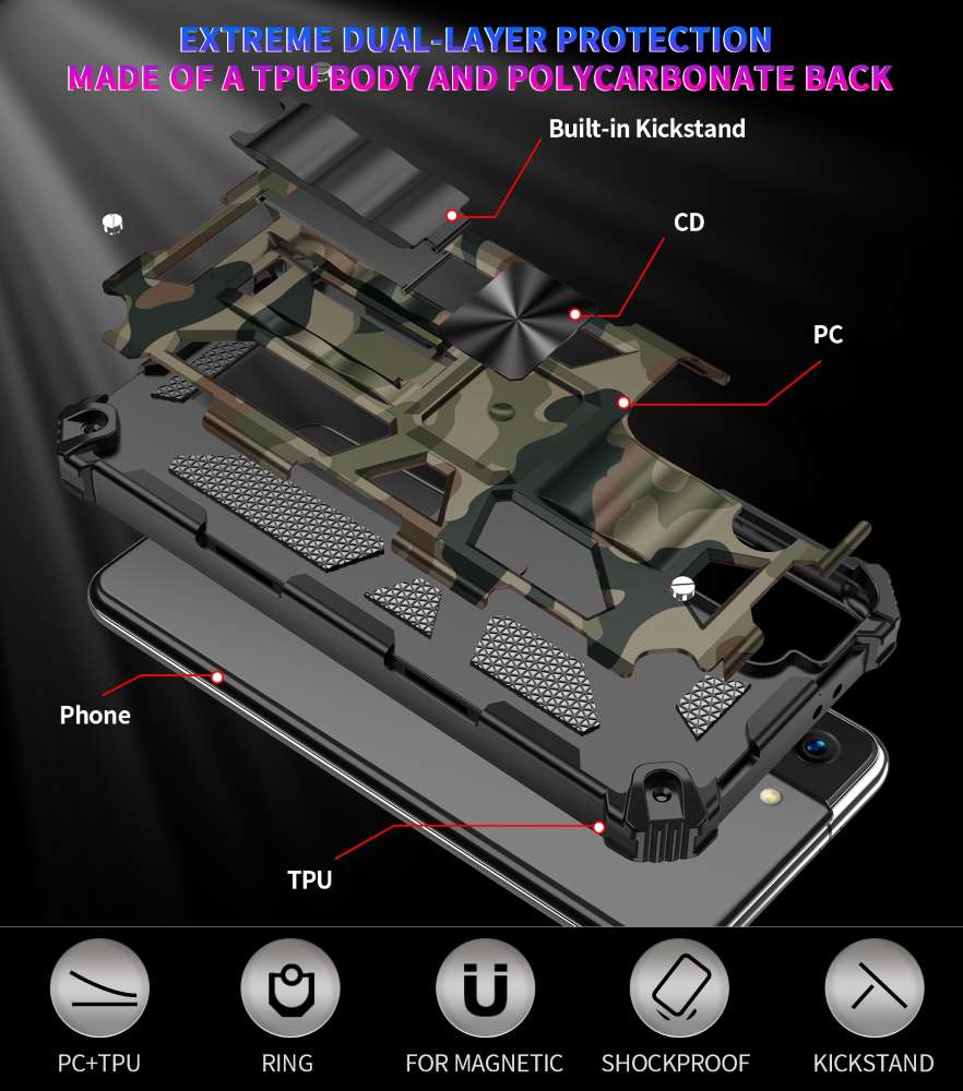 Outdoor Hülle für Samsung Galaxy S21 Camouflage Shockproof Schutz Armor Cover