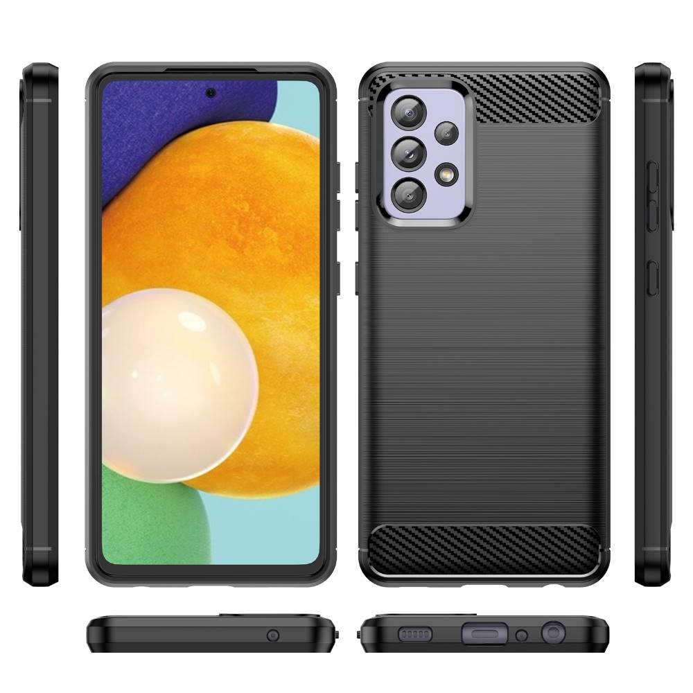 TPU Hülle für Samsung Galaxy A52 A52s Carbon Fiber Skin Brushed Backcover Case