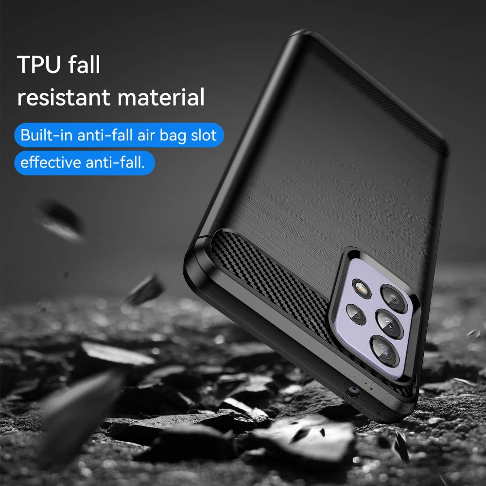TPU Hülle für Samsung Galaxy A52 A52s Carbon Fiber Skin Brushed Backcover Case