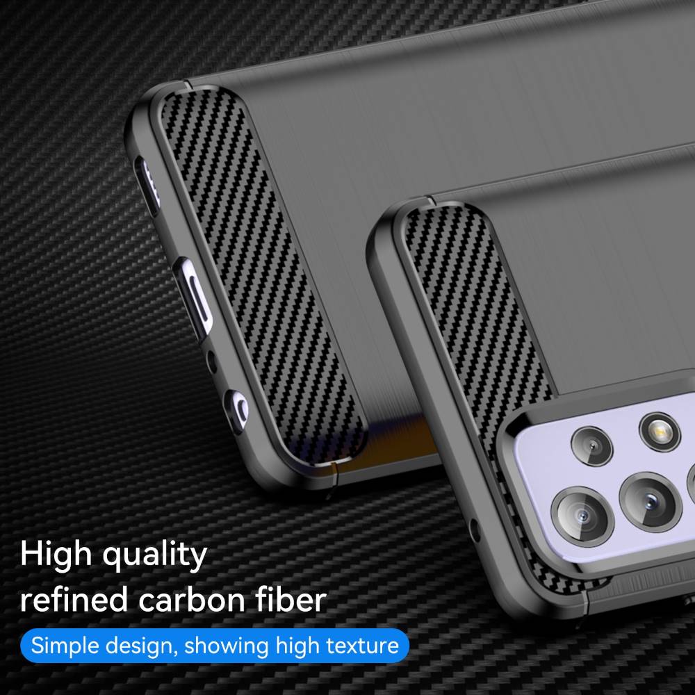 TPU Hülle für Samsung Galaxy A52 A52s Carbon Fiber Skin Brushed Backcover Case