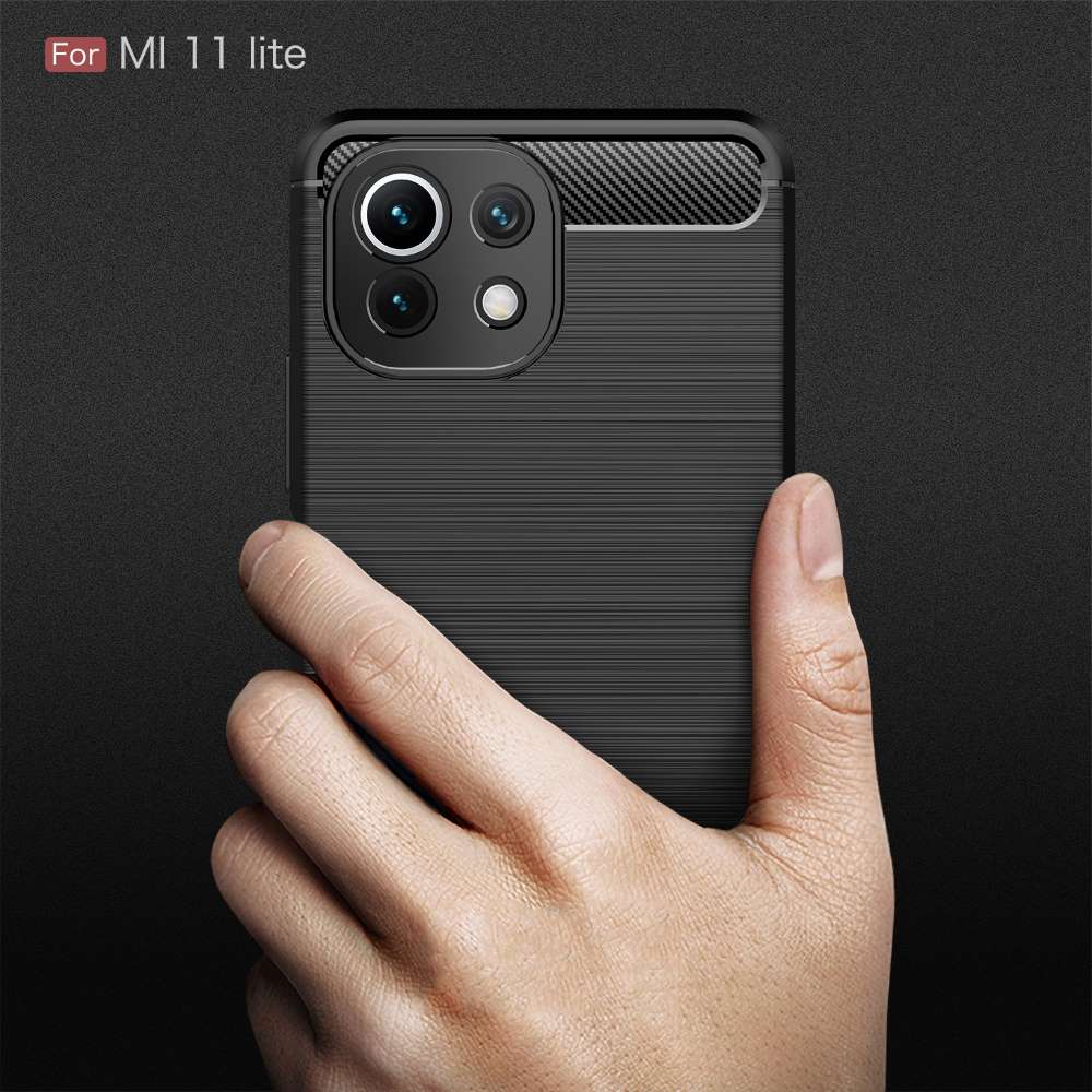 TPU Case für XIAOMI MI 11 LITE Carbon Fiber Skin Brushed Schutz Hülle Soft Cover