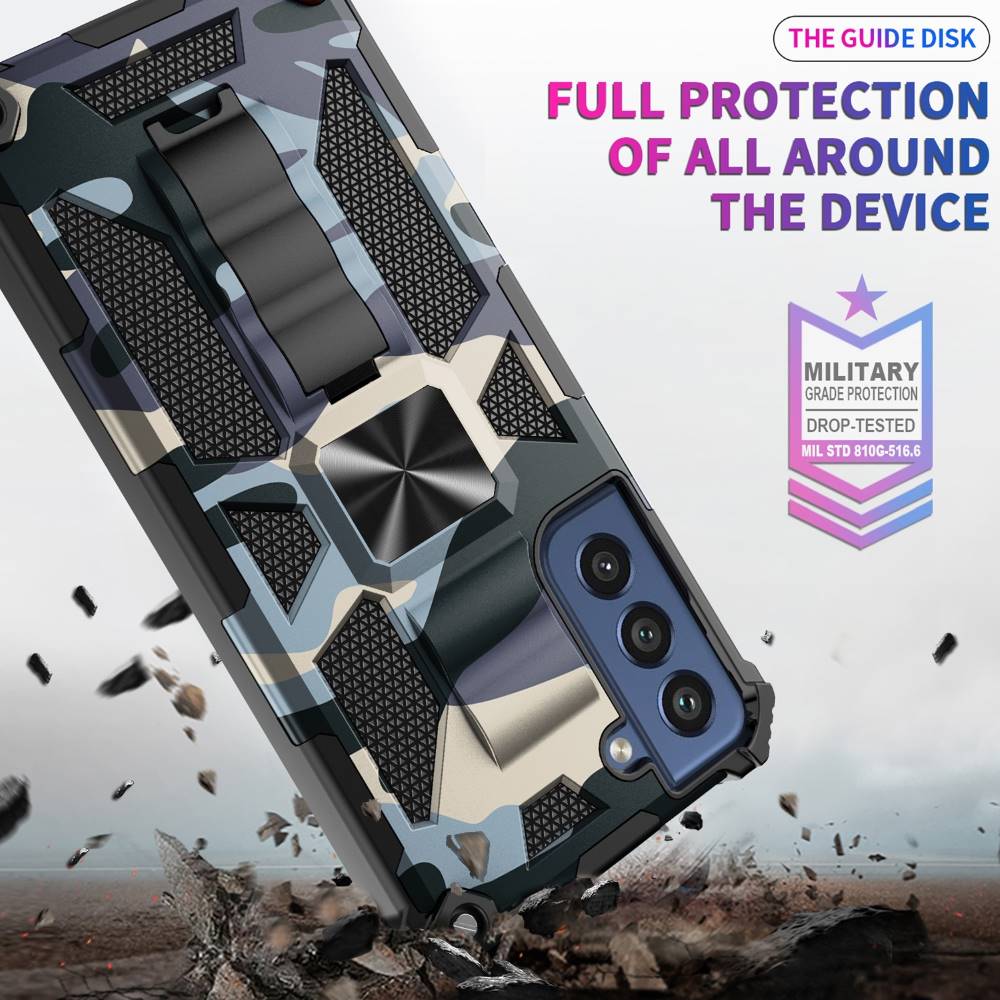 Outdoor Hülle für Samsung Galaxy S21 FE Camouflage Shockproof Schutz Cover Armor