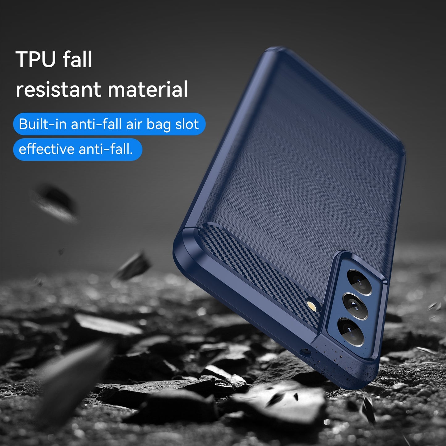 TPU Hülle für Samsung Galaxy S21 FE Carbon Fiber Skin Brushed Schutzcover Case