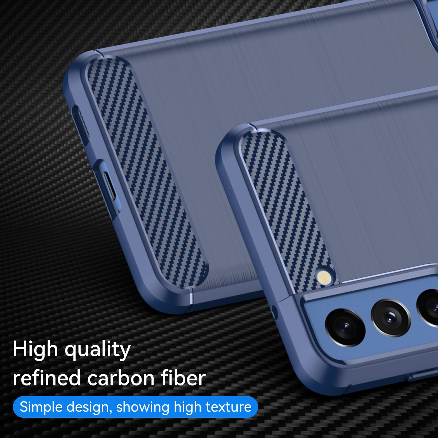 TPU Hülle für Samsung Galaxy S21 FE Carbon Fiber Skin Brushed Schutzcover Case