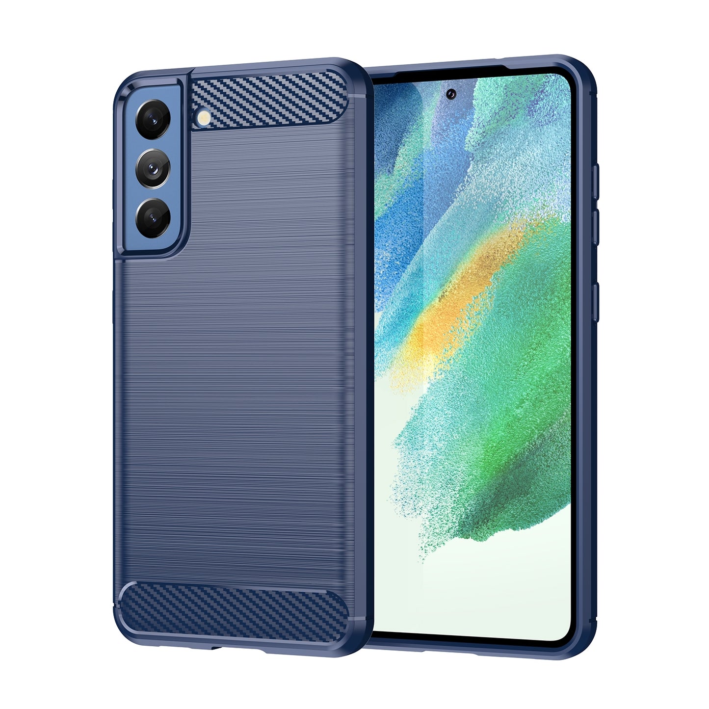 TPU Hülle für Samsung Galaxy S21 FE Carbon Fiber Skin Brushed Schutzcover Case
