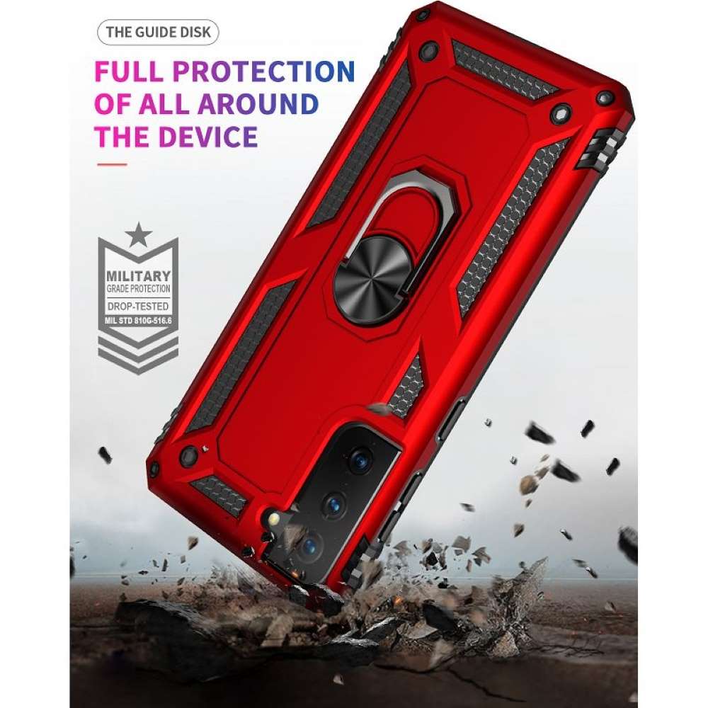 Outdoor Case für SAMSUNG GALAXY S21 FE TPU Hybrid Sergeant Armor Ring Hülle