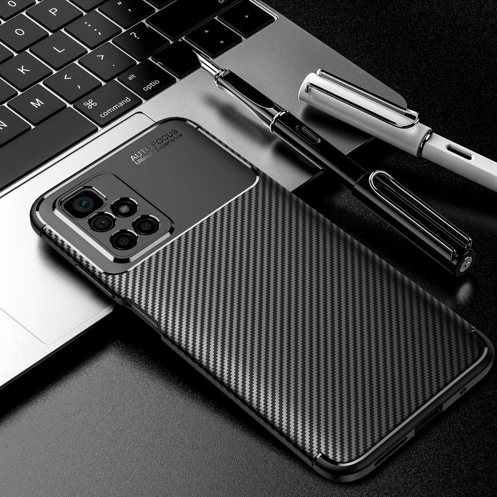 TPU Case für XIAOMI REDMI 10 Carbon Fiber Muster Shockproof Texture Hülle Cover