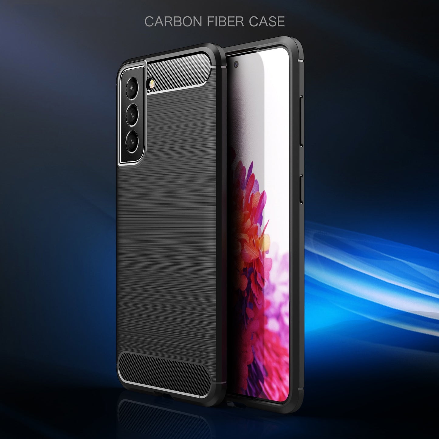 TPU Hülle für Samsung Galaxy S22 Carbon Fiber Skin Brushed Schutzcover Soft Case