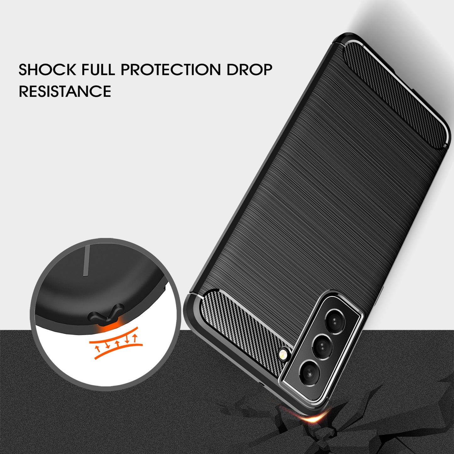 TPU Hülle für Samsung Galaxy S22 Carbon Fiber Skin Brushed Schutzcover Soft Case