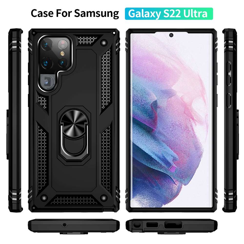 Outdoor Case für Samsung Galaxy S22 ULTRA TPU Hybrid Sergeant Armor Ring Hülle