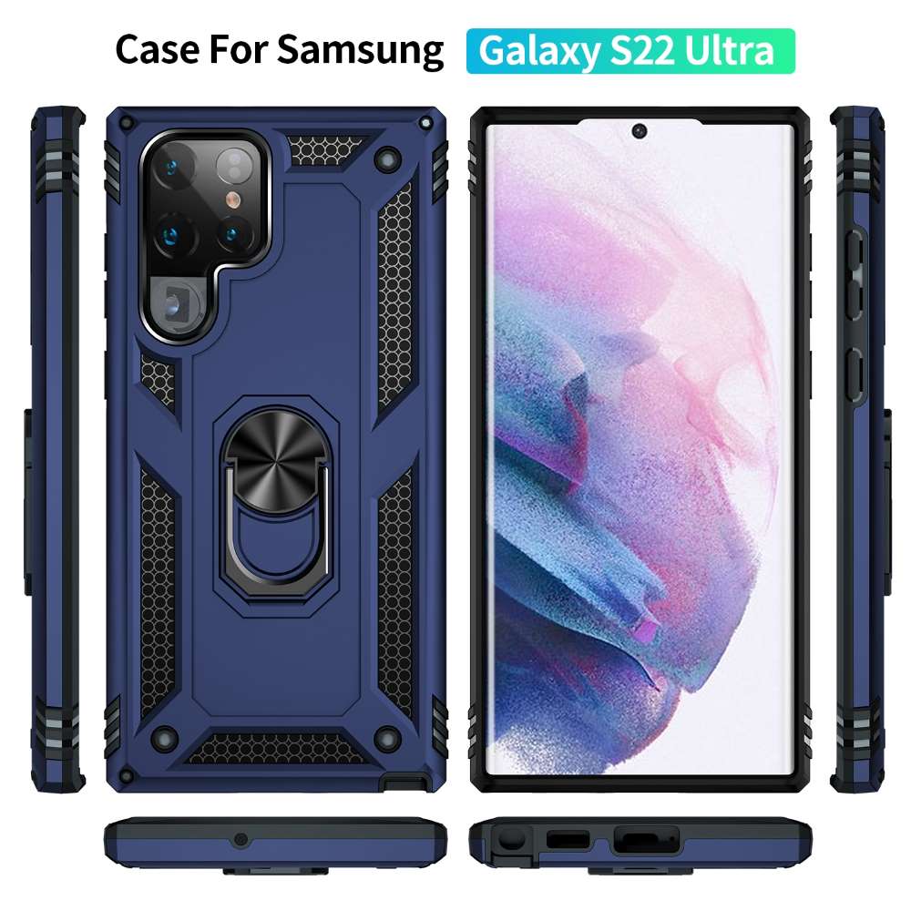 Outdoor Case für Samsung Galaxy S22 ULTRA TPU Hybrid Sergeant Armor Ring Hülle