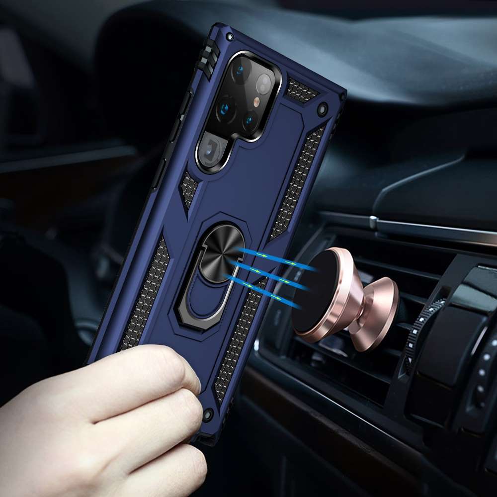 Outdoor Case für Samsung Galaxy S22 ULTRA TPU Hybrid Sergeant Armor Ring Hülle