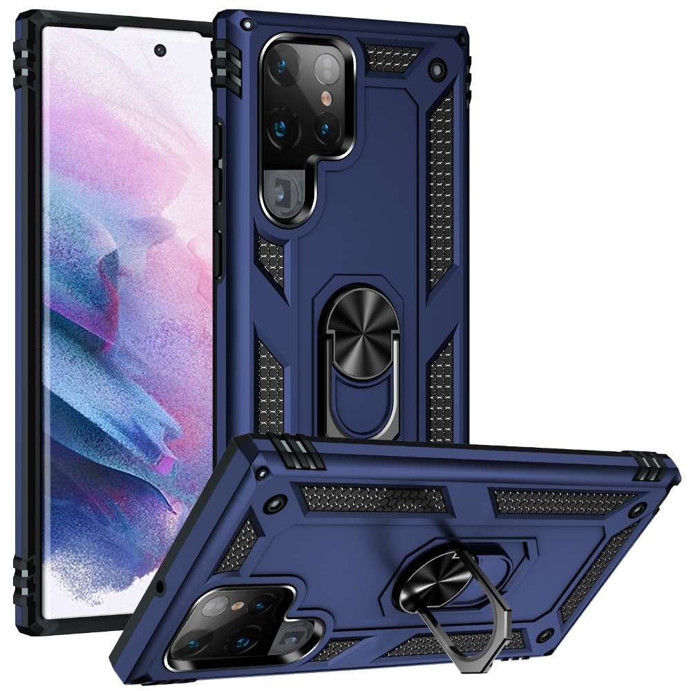Outdoor Case für Samsung Galaxy S22 ULTRA TPU Hybrid Sergeant Armor Ring Hülle
