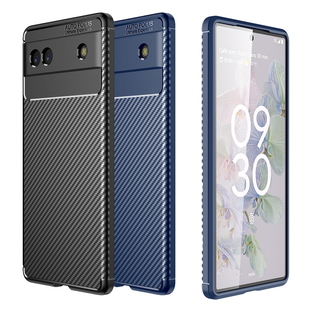 TPU Hülle für Google Pixel 6 PRO Carbon Fiber Muster Shockproof Back Cover Case