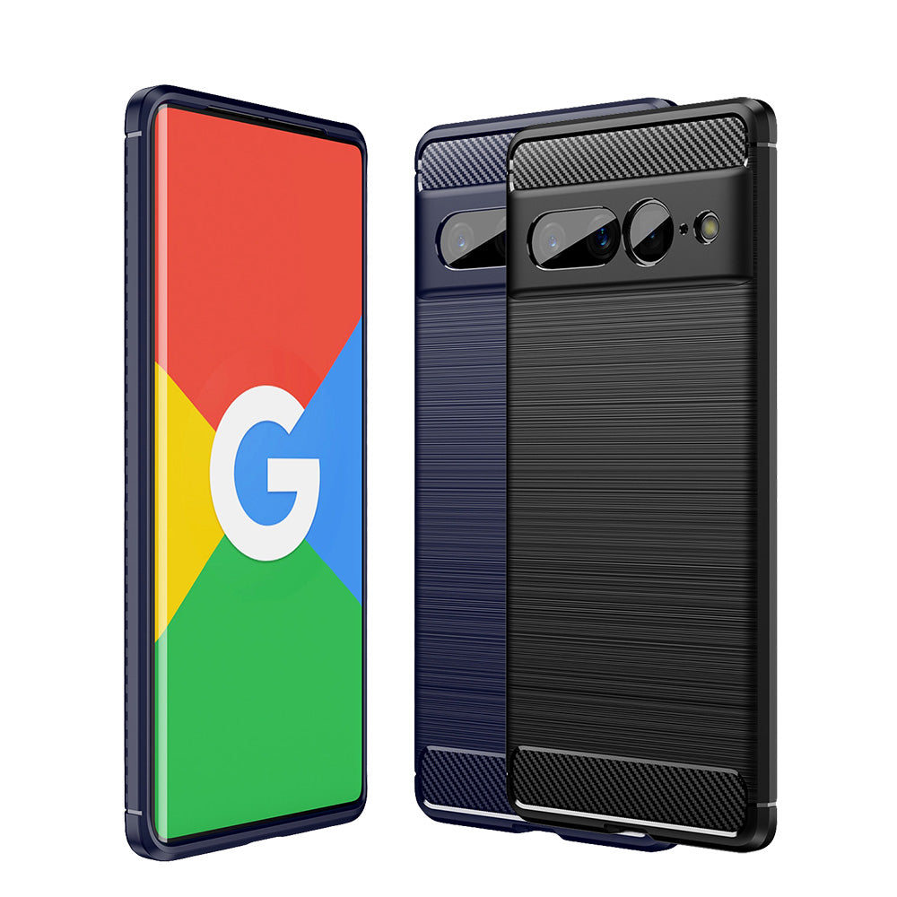TPU Hülle für Google Pixel 7 PRO Carbon Fiber Skin Brushed Schutzcover Case