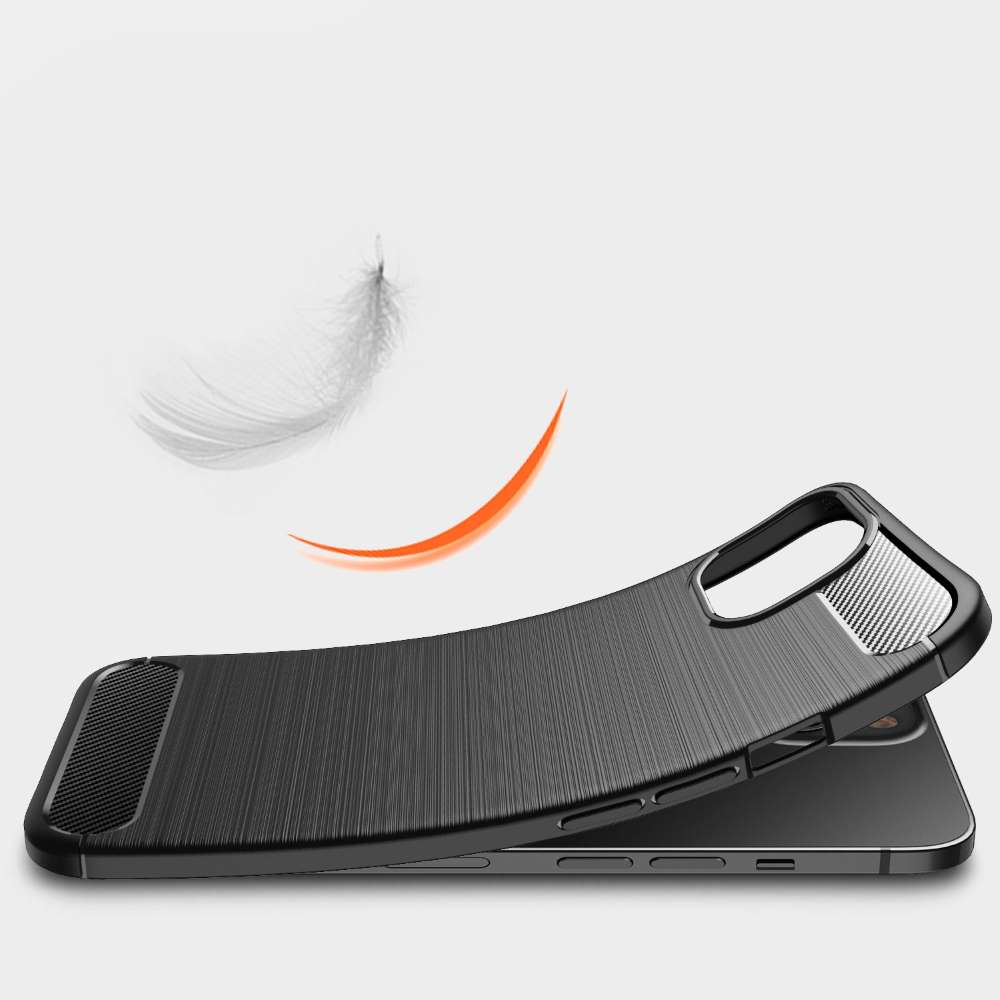 TPU Hülle für Apple iPhone 14 Carbon Fiber Skin Brushed Schutzcover Soft Case