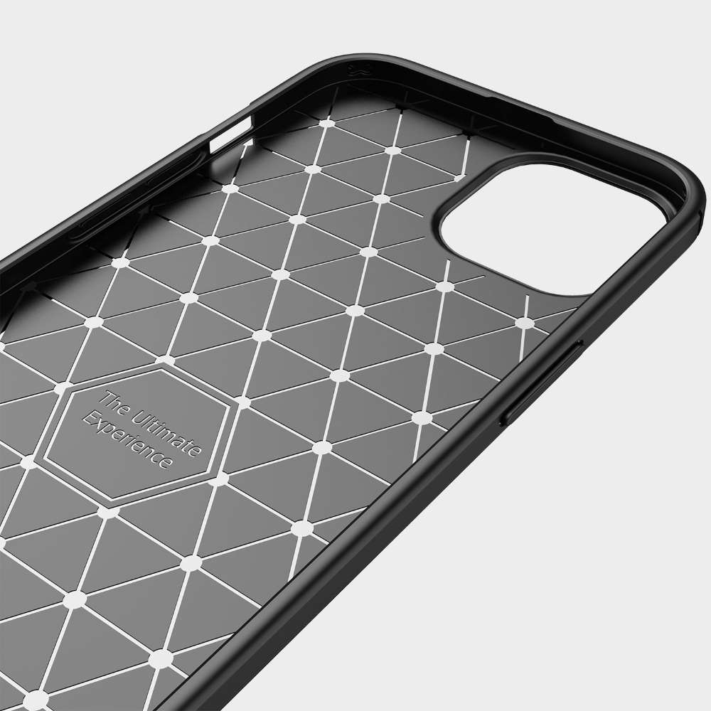 TPU Hülle für Apple iPhone 14 Carbon Fiber Skin Brushed Schutzcover Soft Case