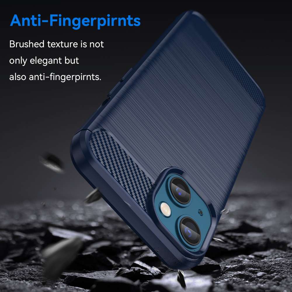TPU Hülle für Apple iPhone 14 Carbon Fiber Skin Brushed Schutzcover Soft Case