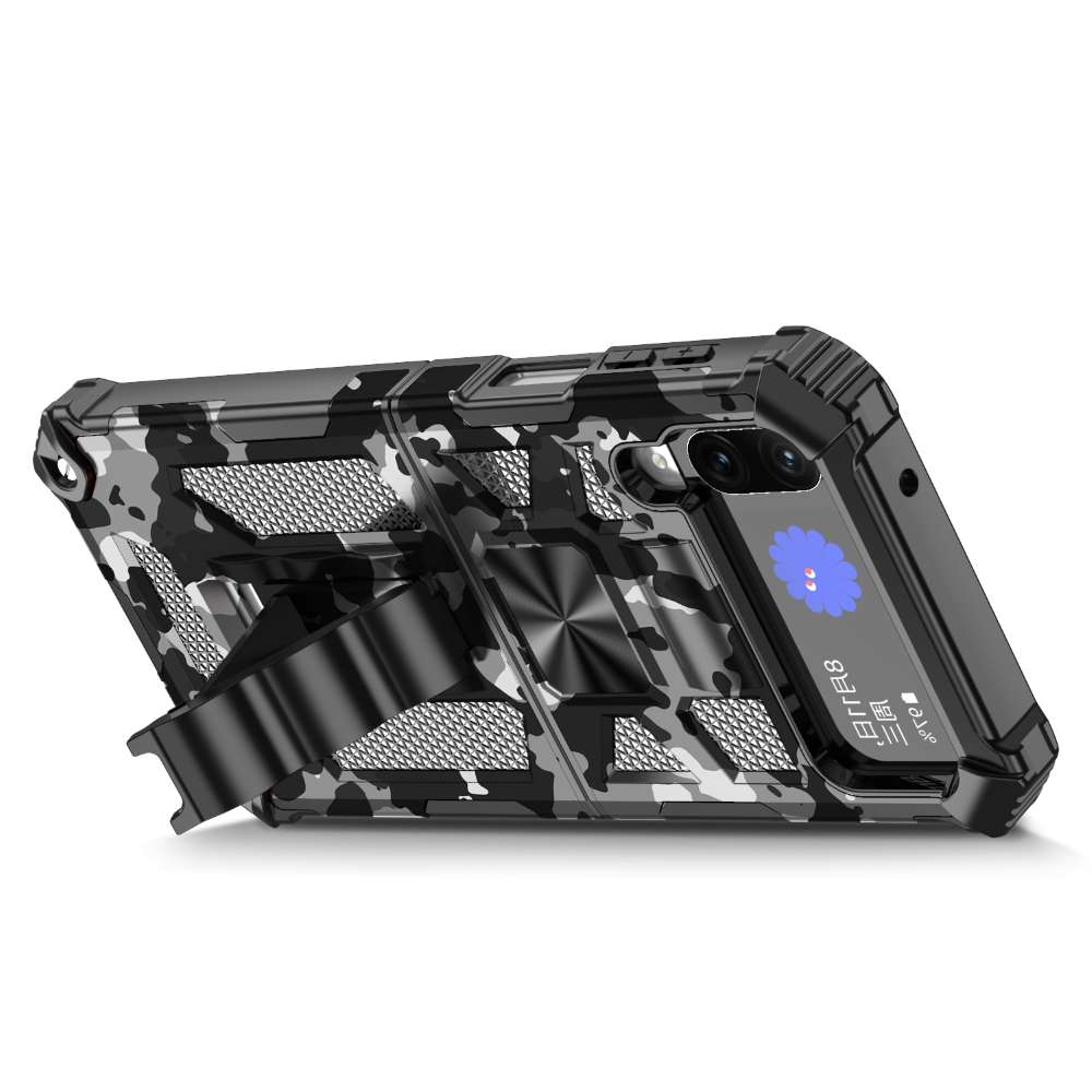 Outdoor Hülle für Samsung Galaxy Z Flip4 Camouflage Shockproof PC Schutzcover