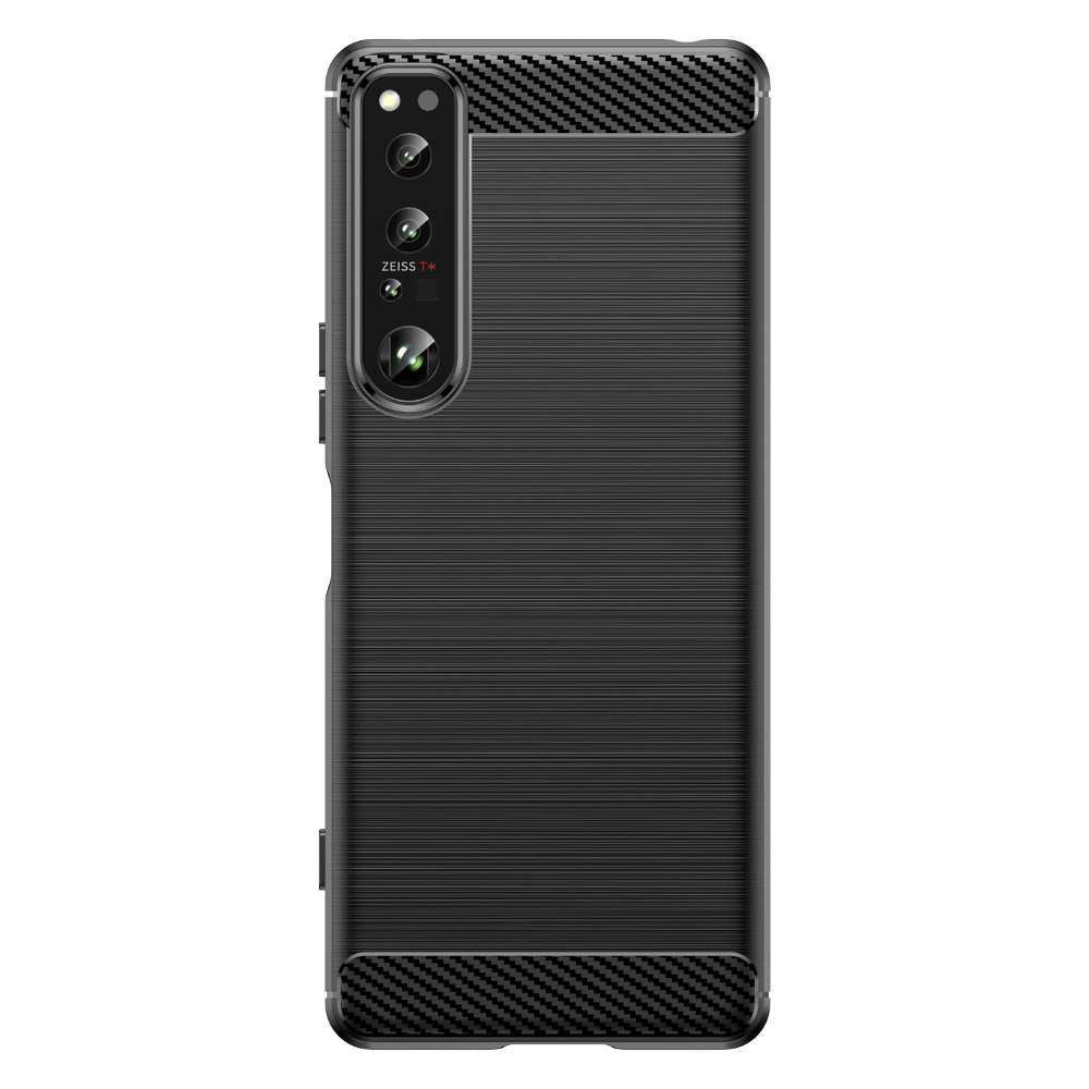 TPU Hülle für Sony Xperia 1 IV Carbon Fiber Skin Brushed Schutzcover Soft Case