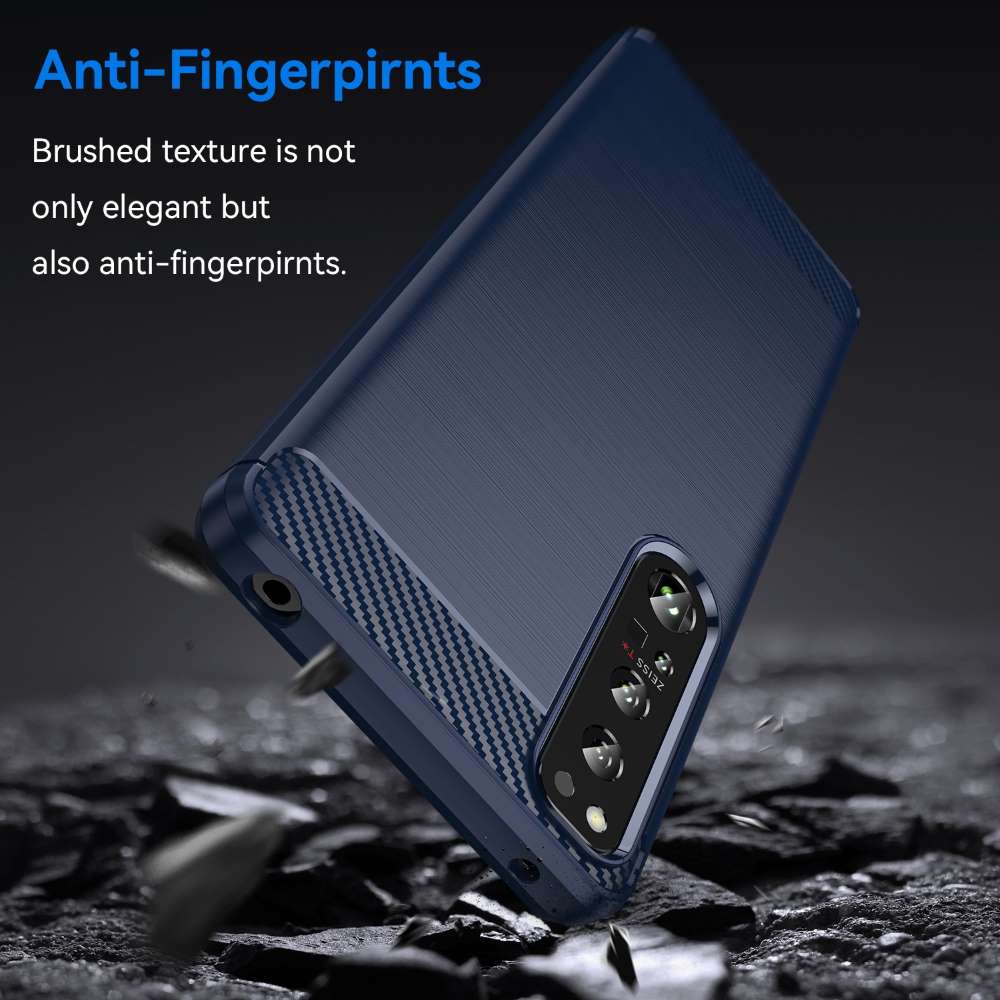 TPU Hülle für Sony Xperia 1 IV Carbon Fiber Skin Brushed Schutzcover Soft Case