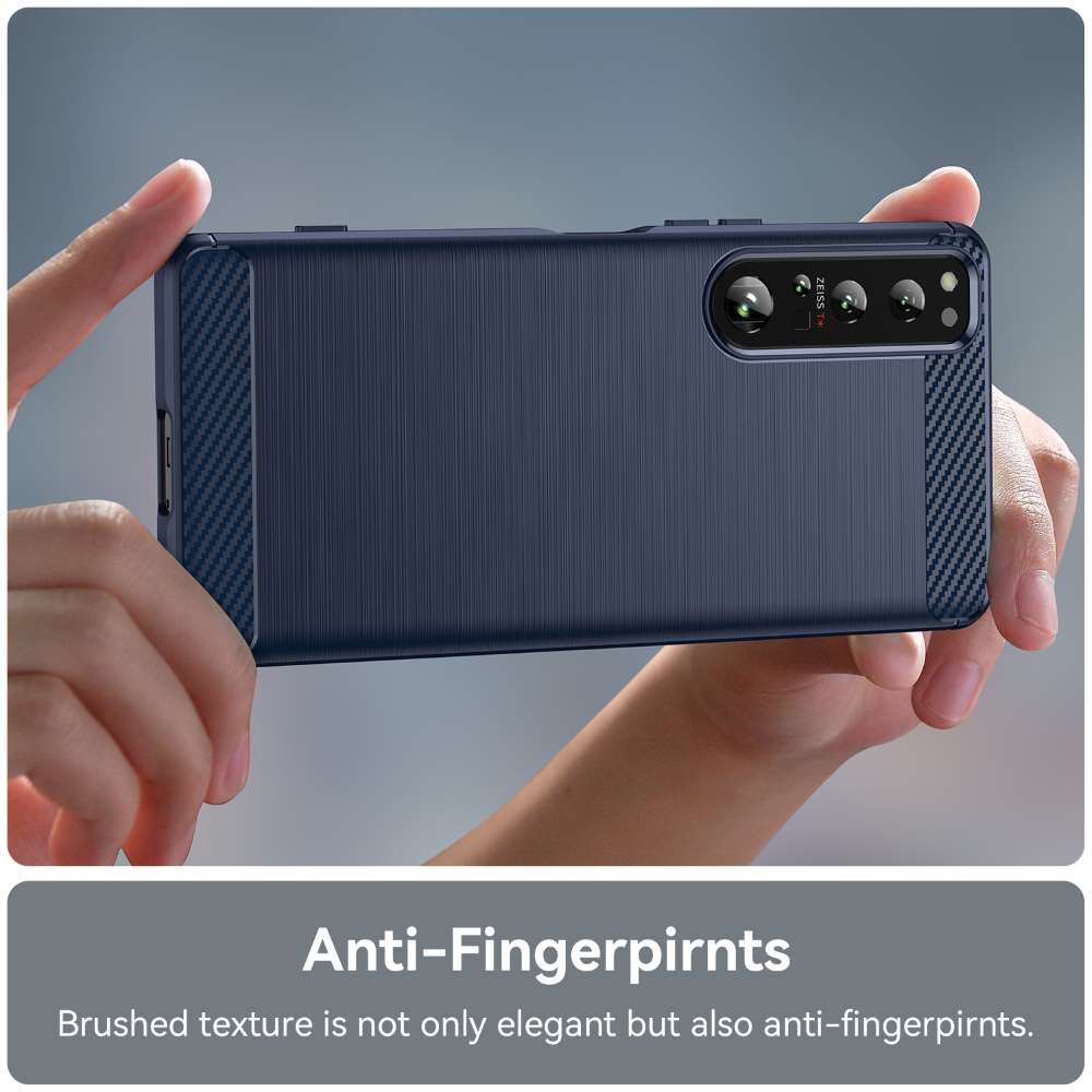 TPU Hülle für Sony Xperia 1 IV Carbon Fiber Skin Brushed Schutzcover Soft Case
