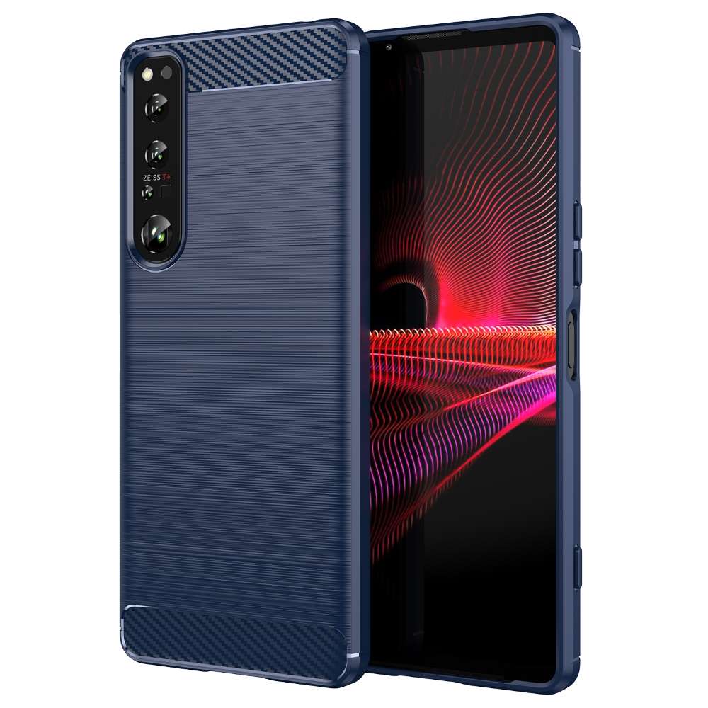 TPU Hülle für Sony Xperia 1 IV Carbon Fiber Skin Brushed Schutzcover Soft Case