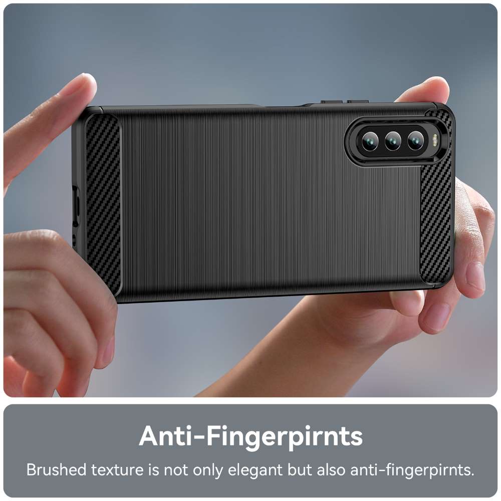 TPU Hülle für Sony Xperia 10 IV Carbon Fiber Skin Brushed Schutzcover Soft Case