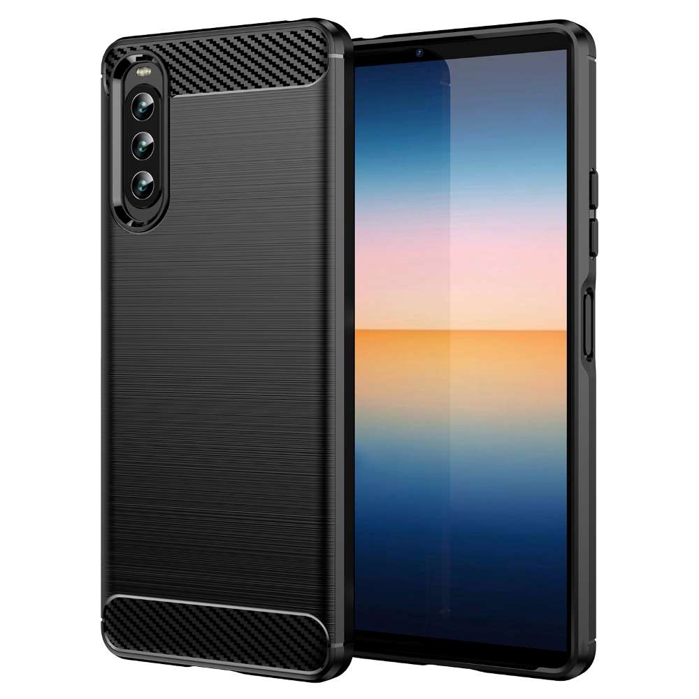 TPU Hülle für Sony Xperia 10 IV Carbon Fiber Skin Brushed Schutzcover Soft Case