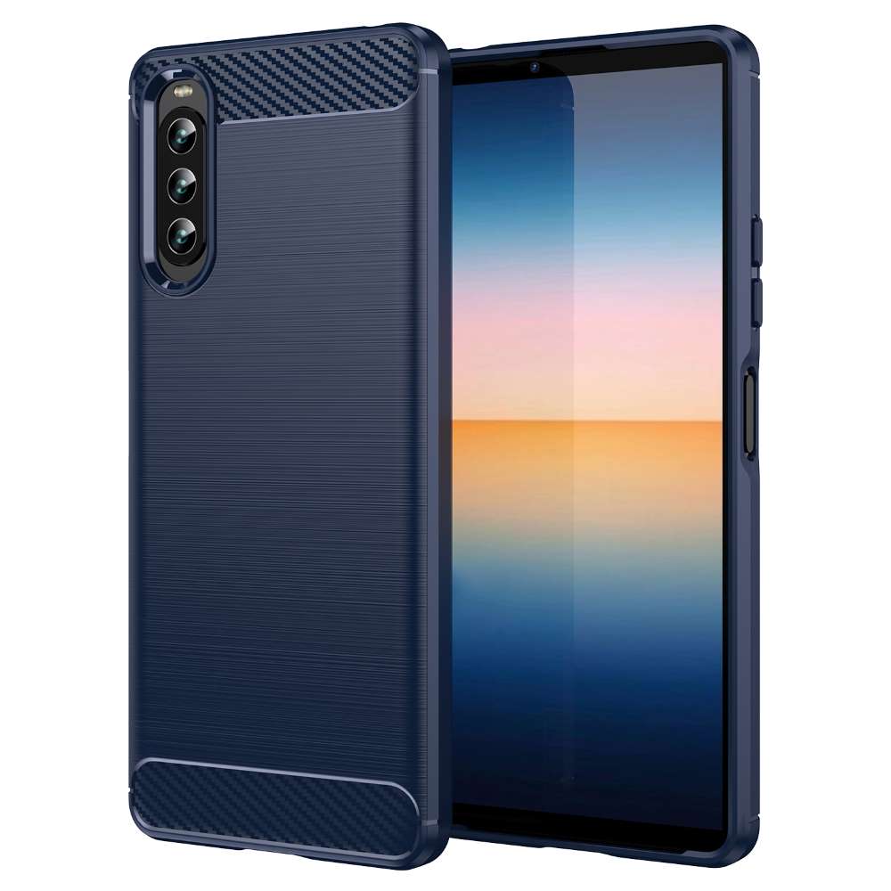 TPU Hülle für Sony Xperia 10 IV Carbon Fiber Skin Brushed Schutzcover Soft Case