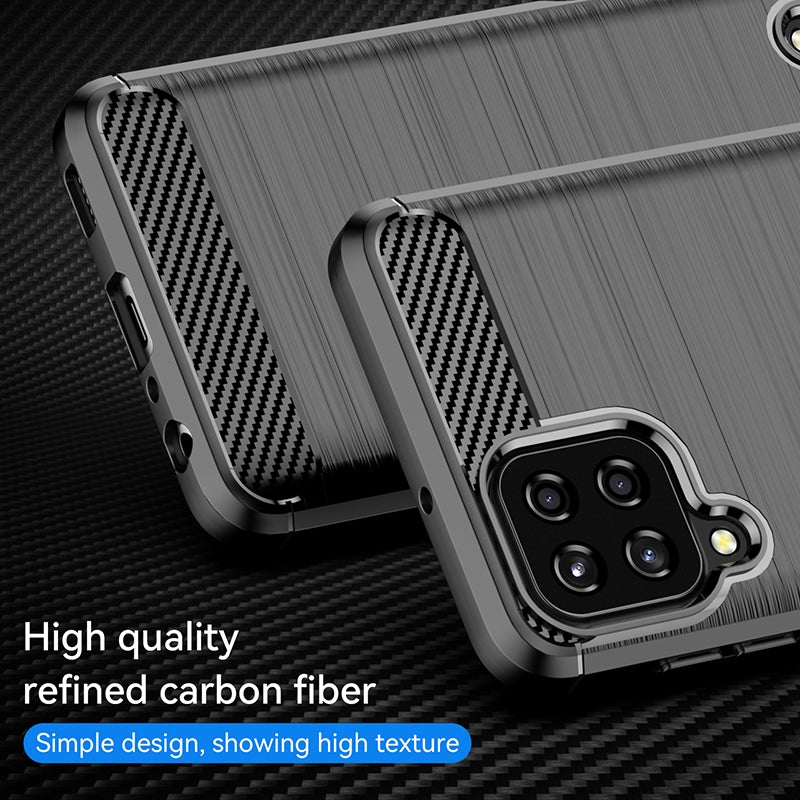 TPU Hülle für Samsung Galaxy A22 4G Carbon Fiber Skin Brushed Schutzcover Case