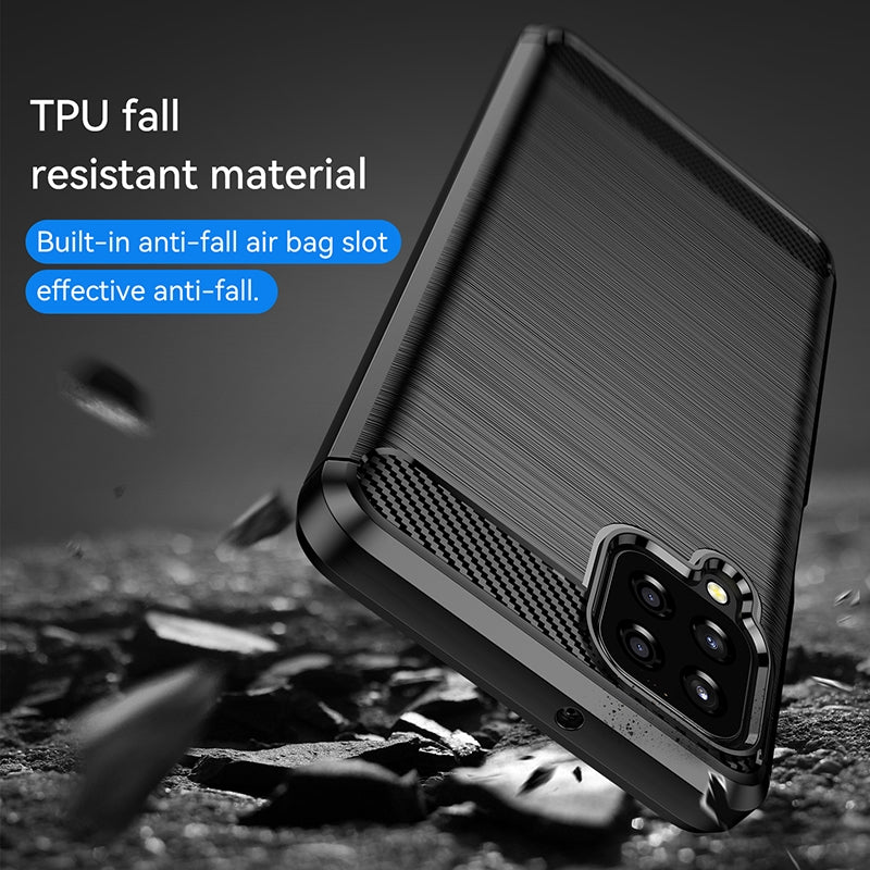 TPU Hülle für Samsung Galaxy A22 4G Carbon Fiber Skin Brushed Schutzcover Case