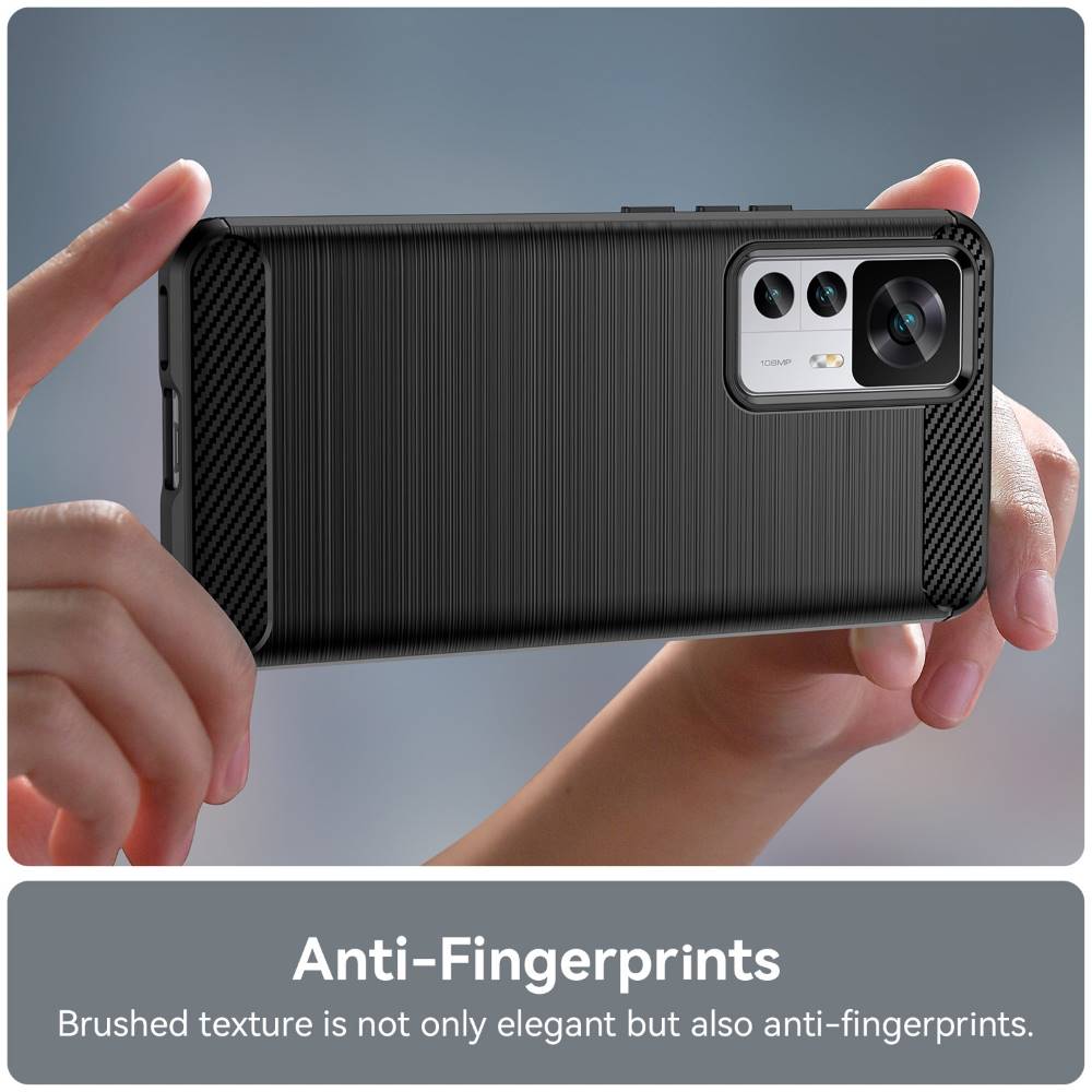 TPU Hülle für Xiaomi 12T 12T PRO Carbon Fiber Skin Brushed Schutzcover Case