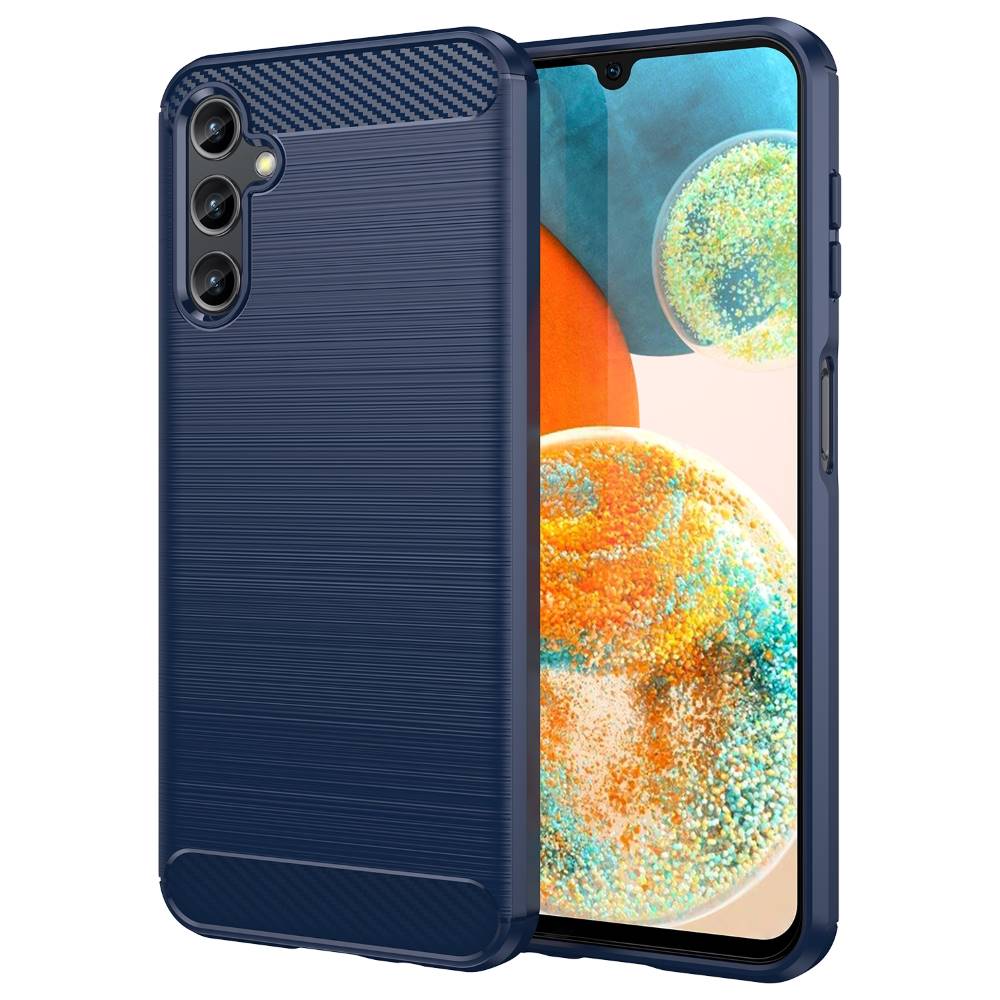 TPU Hülle für Samsung Galaxy A14 Carbon Fiber Skin Brushed Schutzcover Soft Case