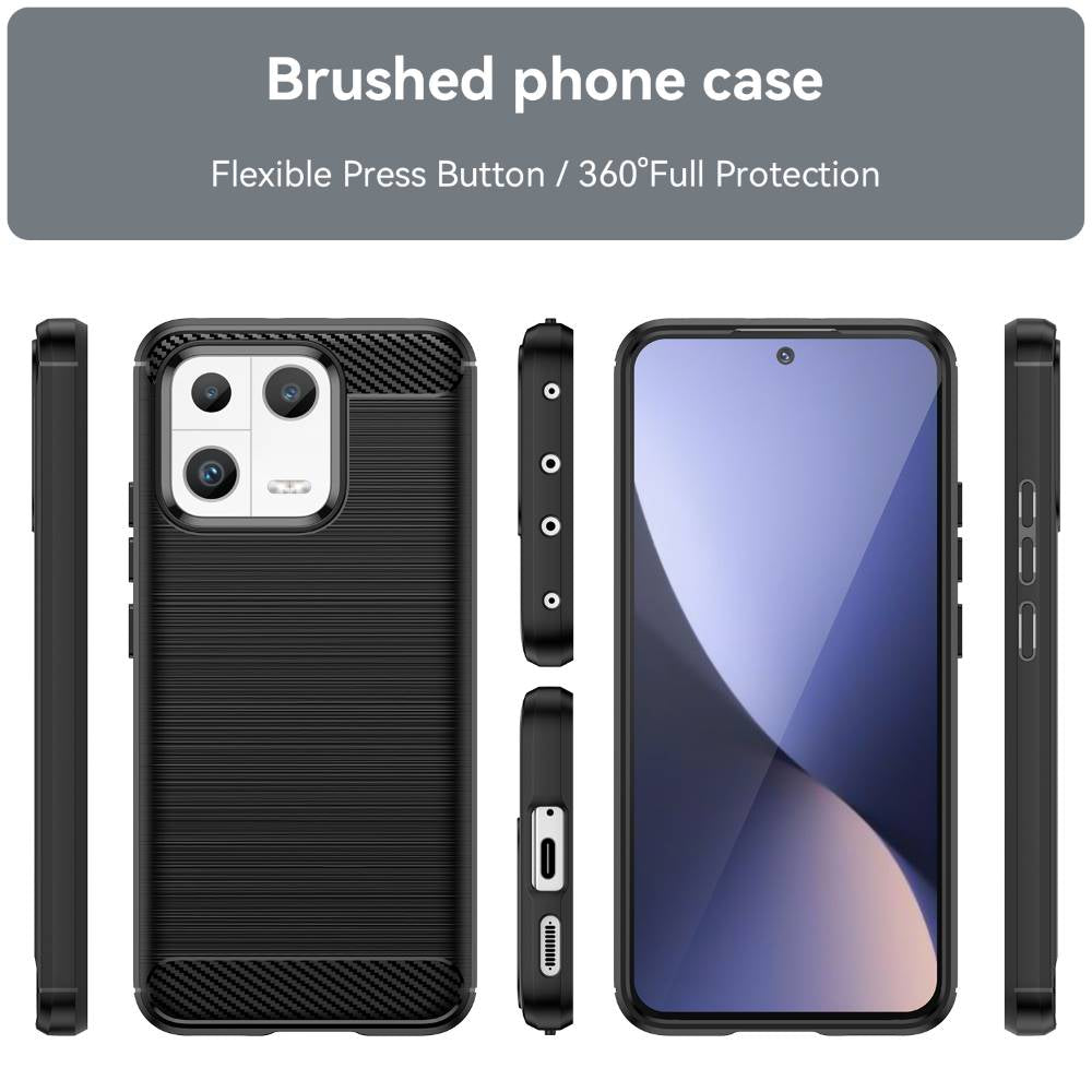 TPU Hülle für Xiaomi 13 Carbon Fiber Skin Brushed Schutz Backcover Soft Case