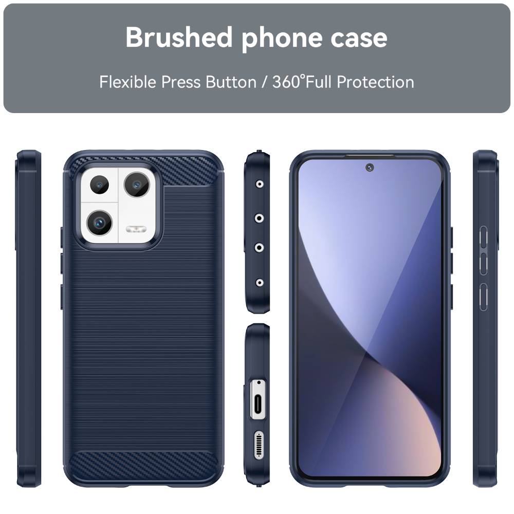 TPU Hülle für Xiaomi 13 Carbon Fiber Skin Brushed Schutz Backcover Soft Case