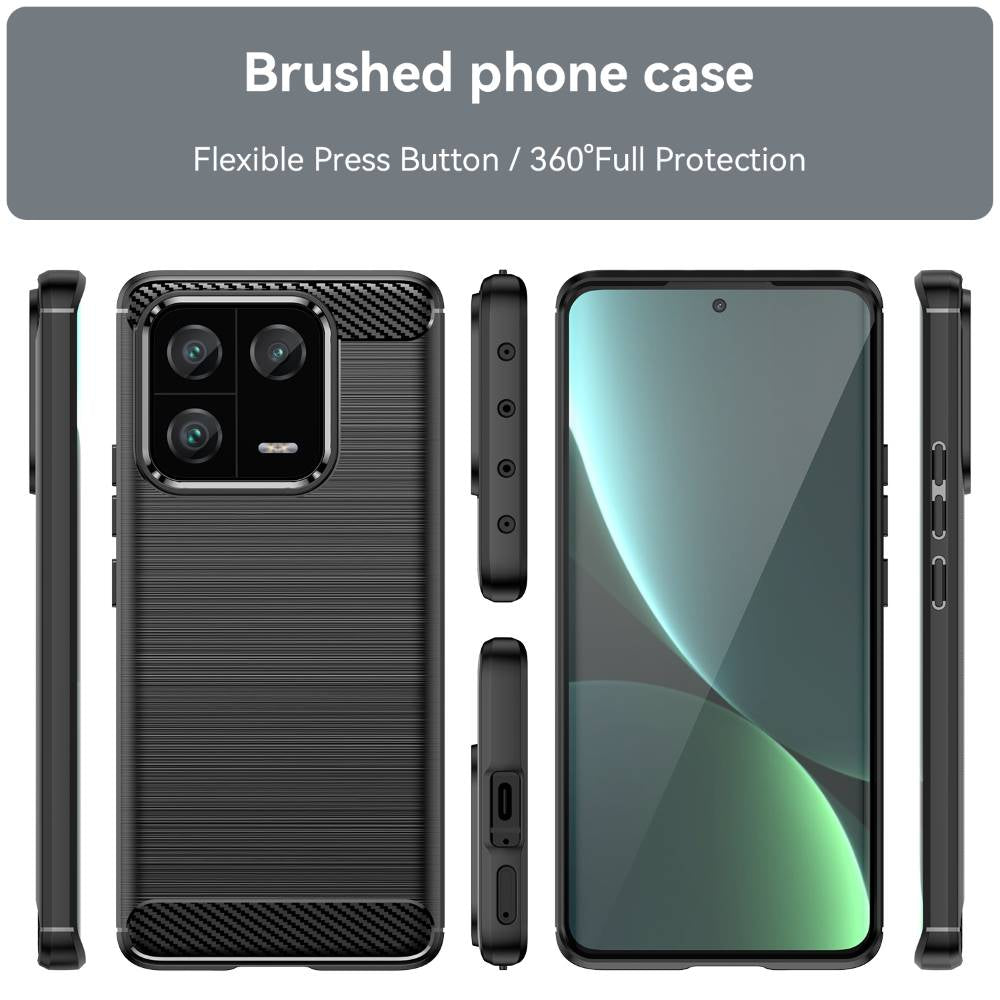 TPU Hülle für Xiaomi 13 PRO Carbon Fiber Skin Brushed Schutz Backcover Soft Case