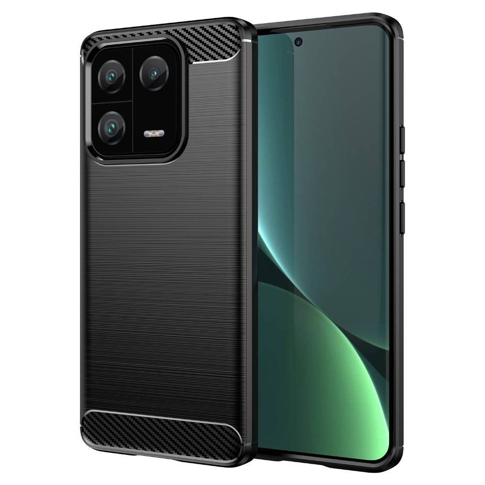 TPU Hülle für Xiaomi 13 PRO Carbon Fiber Skin Brushed Schutz Backcover Soft Case
