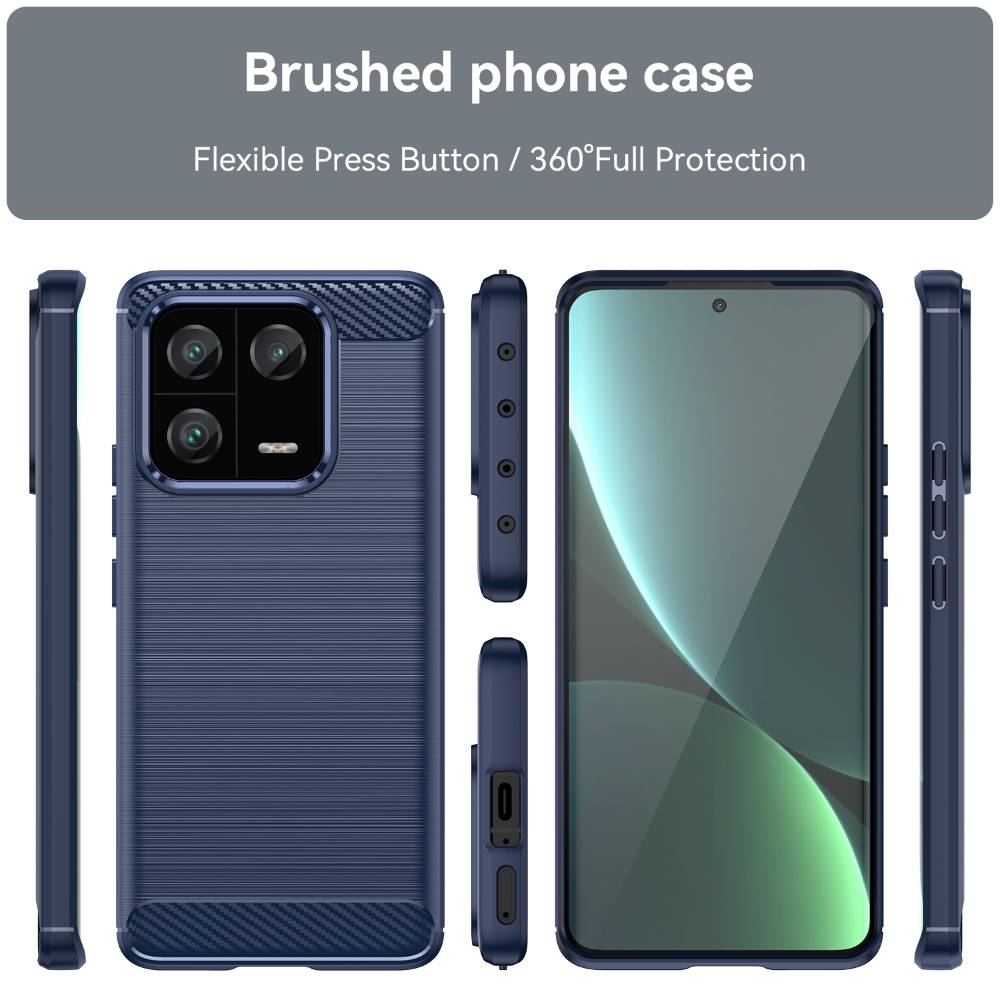 TPU Hülle für Xiaomi 13 PRO Carbon Fiber Skin Brushed Schutz Backcover Soft Case