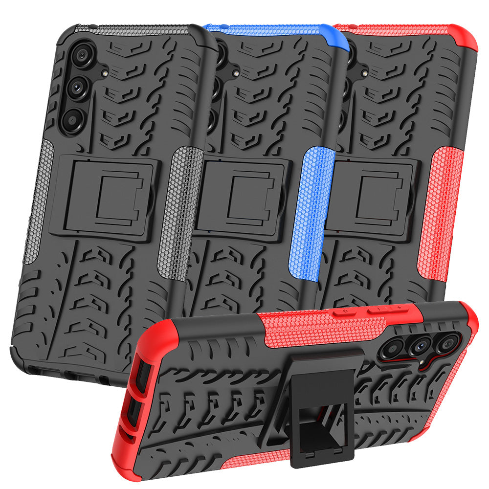 Outdoor Hülle für Samsung Galaxy A34 Tire Rutschfest Kickstand PC TPU Cover Case
