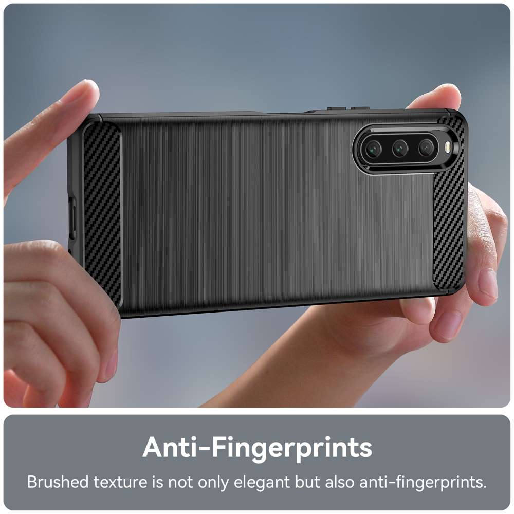 TPU Hülle für Sony Xperia 10 V Carbon Fiber Skin Brushed Schutzcover Soft Case